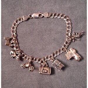 Sterling Fairy Tale Charm Bracelet Moveable Animated